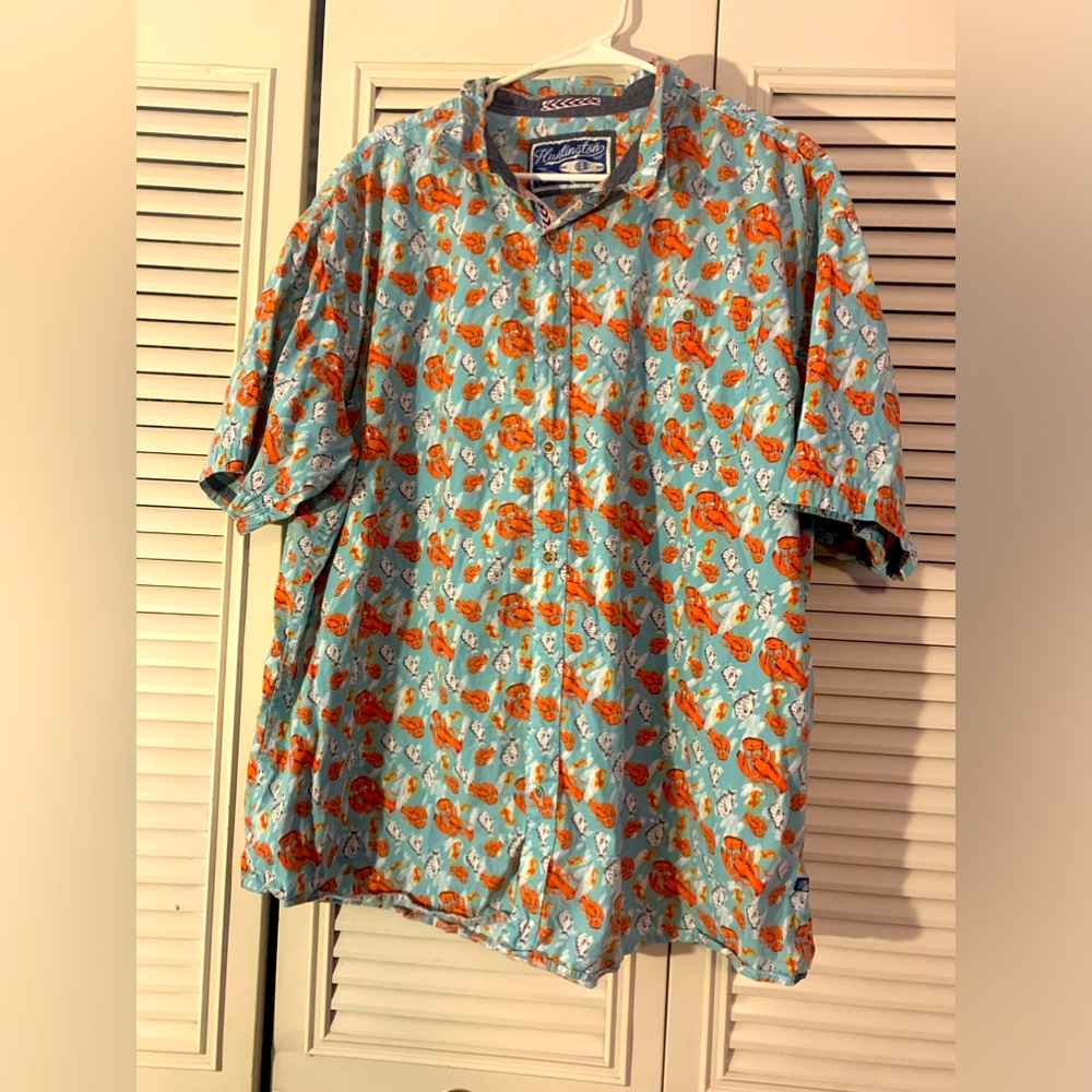 Huntington Beach Club Nautical Theme Men’s Size 3x Summer Vacation Shirt Lobster